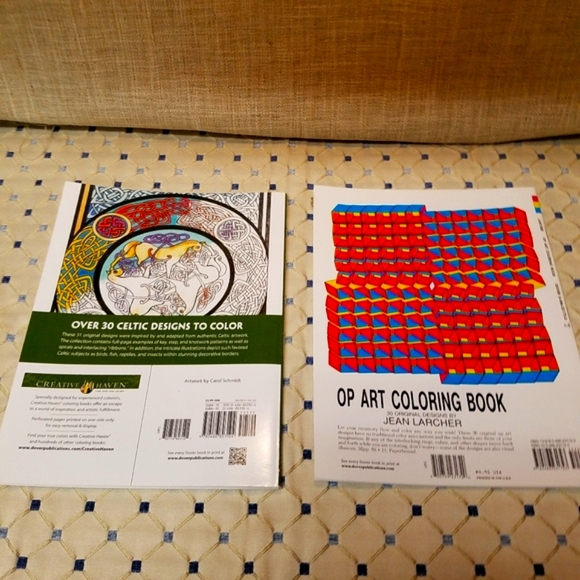 🆕️Celtic Design and Op Art Adult Coloring Books - Picture 2 of 2